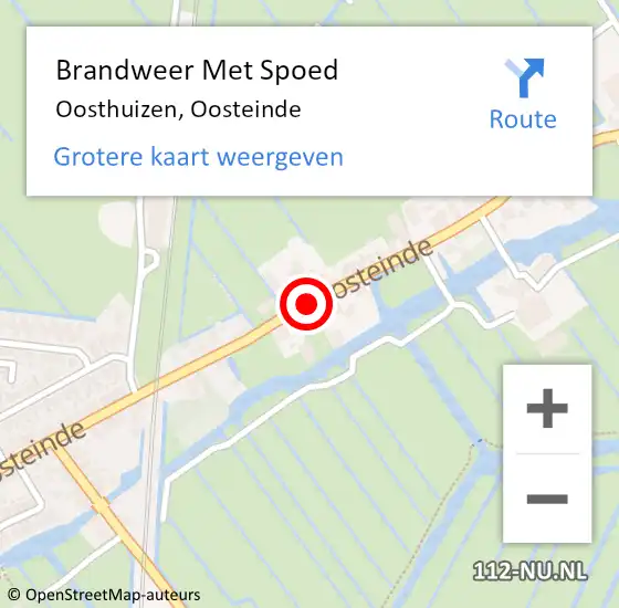 Locatie op kaart van de 112 melding: Brandweer Met Spoed Naar Oosthuizen, Oosteinde op 20 juni 2018 18:30