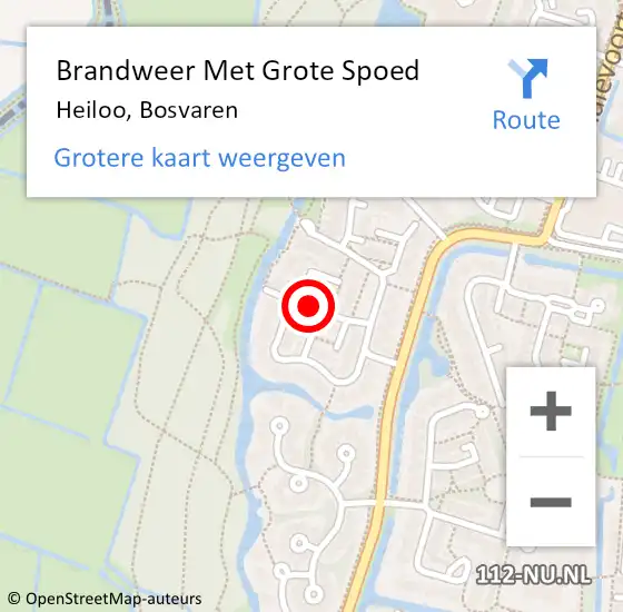 Locatie op kaart van de 112 melding: Brandweer Met Grote Spoed Naar Heiloo, Bosvaren op 20 juni 2018 18:48