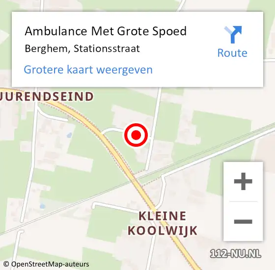 Locatie op kaart van de 112 melding: Ambulance Met Grote Spoed Naar Berghem, Stationsstraat op 20 juni 2018 19:05