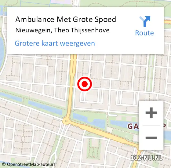 Locatie op kaart van de 112 melding: Ambulance Met Grote Spoed Naar Nieuwegein, Theo Thijssenhove op 20 juni 2018 19:05