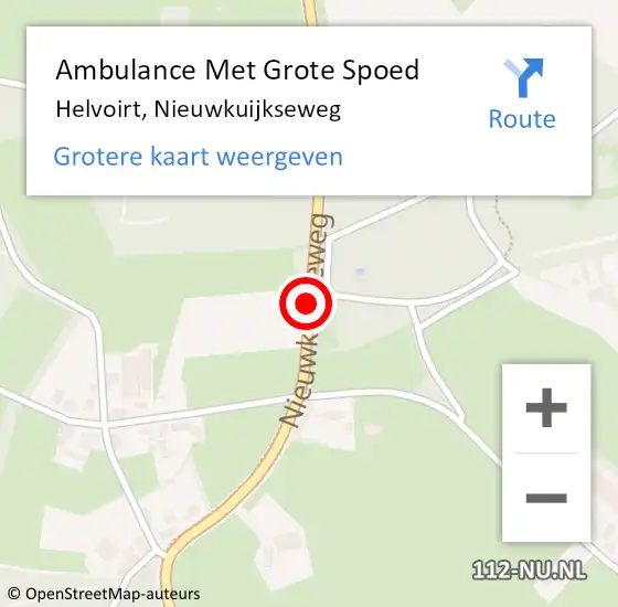 Locatie op kaart van de 112 melding: Ambulance Met Grote Spoed Naar Helvoirt, Nieuwkuijkseweg op 20 juni 2018 19:13