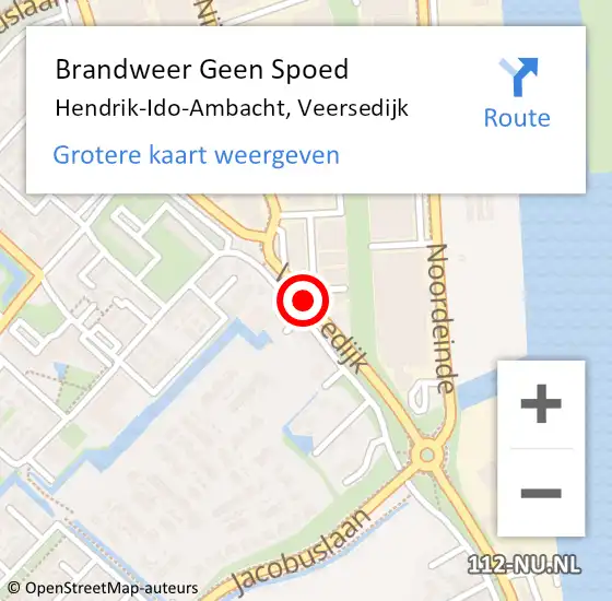 Locatie op kaart van de 112 melding: Brandweer Geen Spoed Naar Hendrik-Ido-Ambacht, Veersedijk op 20 juni 2018 20:12