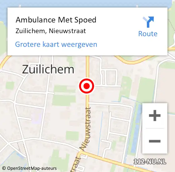 Locatie op kaart van de 112 melding: Ambulance Met Spoed Naar Zuilichem, Nieuwstraat op 20 juni 2018 21:08