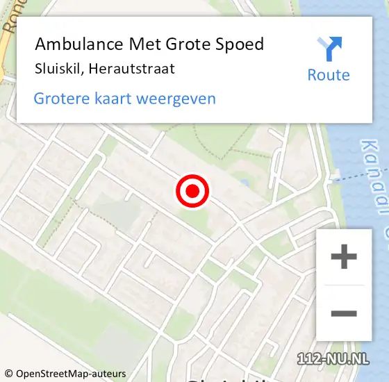 Locatie op kaart van de 112 melding: Ambulance Met Grote Spoed Naar Sluiskil, Herautstraat op 20 juni 2018 23:15