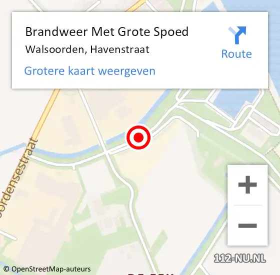 Locatie op kaart van de 112 melding: Brandweer Met Grote Spoed Naar Walsoorden, Havenstraat op 21 juni 2018 00:38