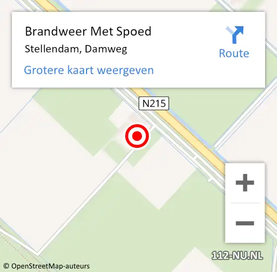 Locatie op kaart van de 112 melding: Brandweer Met Spoed Naar Stellendam, Damweg op 21 juni 2018 03:03