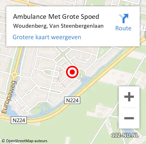 Locatie op kaart van de 112 melding: Ambulance Met Grote Spoed Naar Woudenberg, Van Steenbergenlaan op 21 juni 2018 04:09
