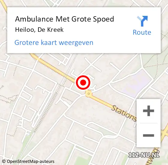 Locatie op kaart van de 112 melding: Ambulance Met Grote Spoed Naar Heiloo, De Kreek op 21 juni 2018 04:31