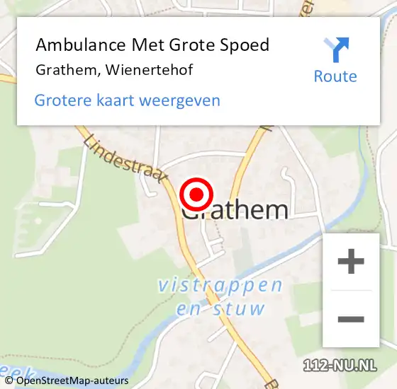 Locatie op kaart van de 112 melding: Ambulance Met Grote Spoed Naar Grathem, Wienertehof op 21 juni 2018 07:11