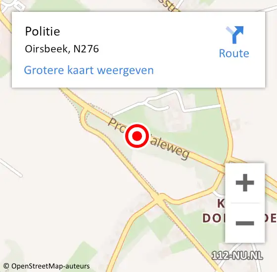 Locatie op kaart van de 112 melding: Politie Oirsbeek, N276 op 21 juni 2018 07:37