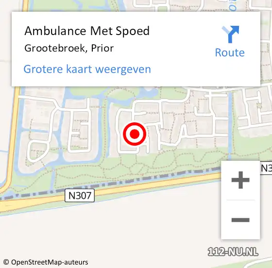 Locatie op kaart van de 112 melding: Ambulance Met Spoed Naar Grootebroek, Prior op 21 juni 2018 08:09