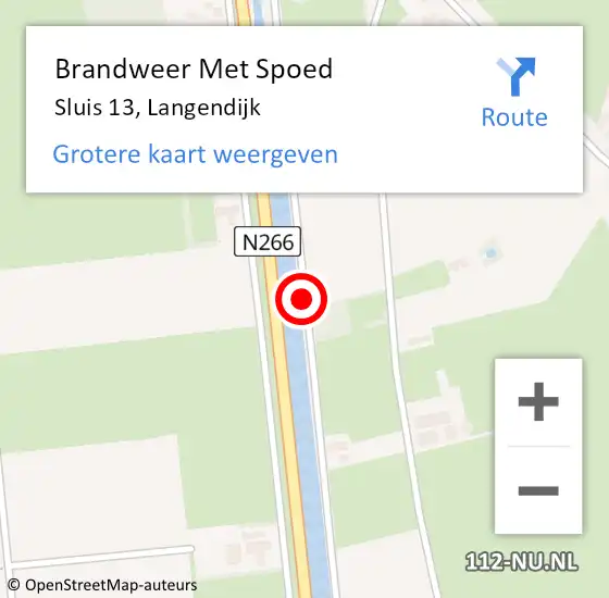 Locatie op kaart van de 112 melding: Brandweer Met Spoed Naar Sluis 13, Langendijk op 21 juni 2018 08:11