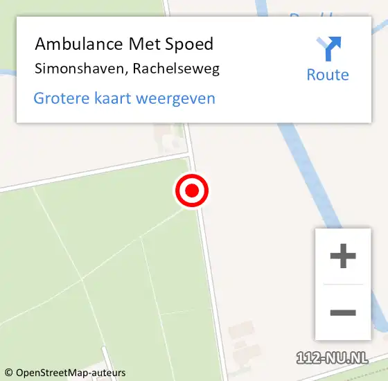 Locatie op kaart van de 112 melding: Ambulance Met Spoed Naar Simonshaven, Rachelseweg op 21 juni 2018 08:27