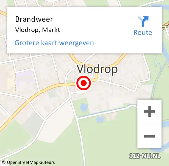 Locatie op kaart van de 112 melding: Brandweer Vlodrop, Markt op 28 februari 2014 11:20