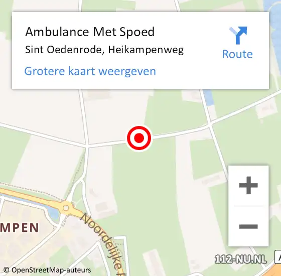 Locatie op kaart van de 112 melding: Ambulance Met Spoed Naar Sint Oedenrode, Heikampenweg op 21 juni 2018 08:56