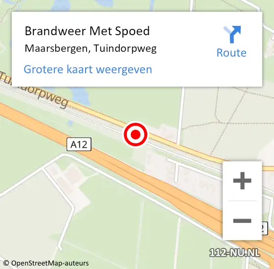 Locatie op kaart van de 112 melding: Brandweer Met Spoed Naar Maarsbergen, Tuindorpweg op 21 juni 2018 09:06