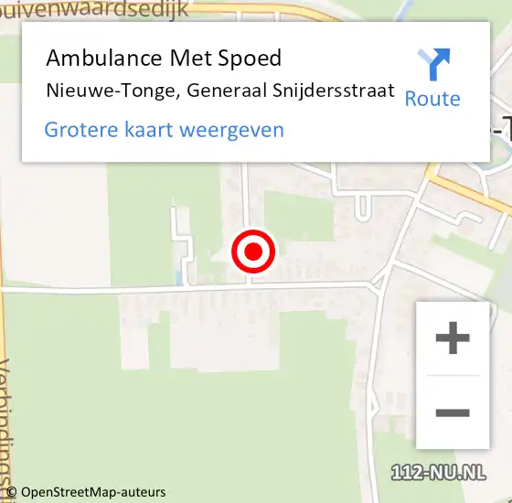 Locatie op kaart van de 112 melding: Ambulance Met Spoed Naar Nieuwe-Tonge, Generaal Snijdersstraat op 28 februari 2014 11:22