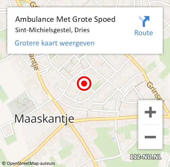 Locatie op kaart van de 112 melding: Ambulance Met Grote Spoed Naar Sint-Michielsgestel, Dries op 21 juni 2018 09:16