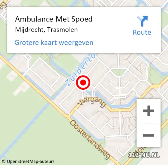 Locatie op kaart van de 112 melding: Ambulance Met Spoed Naar Mijdrecht, Trasmolen op 21 juni 2018 10:33