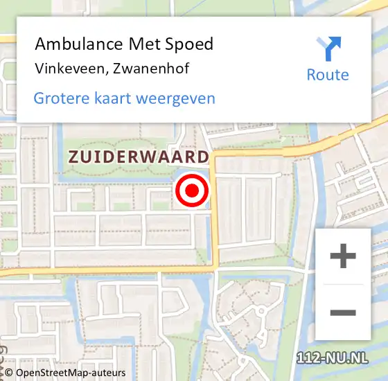 Locatie op kaart van de 112 melding: Ambulance Met Spoed Naar Vinkeveen, Zwanenhof op 21 juni 2018 10:46