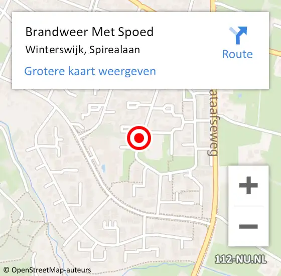 Locatie op kaart van de 112 melding: Brandweer Met Spoed Naar Winterswijk, Spirealaan op 21 juni 2018 12:46