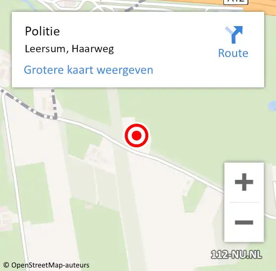 Locatie op kaart van de 112 melding: Politie Leersum, Haarweg op 21 juni 2018 12:59