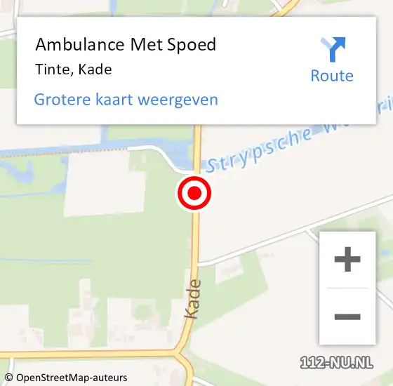 Locatie op kaart van de 112 melding: Ambulance Met Spoed Naar Tinte, Kade op 21 juni 2018 13:31