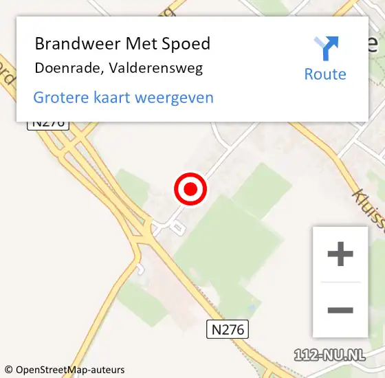 Locatie op kaart van de 112 melding: Brandweer Met Spoed Naar Doenrade, Valderensweg op 21 juni 2018 14:54