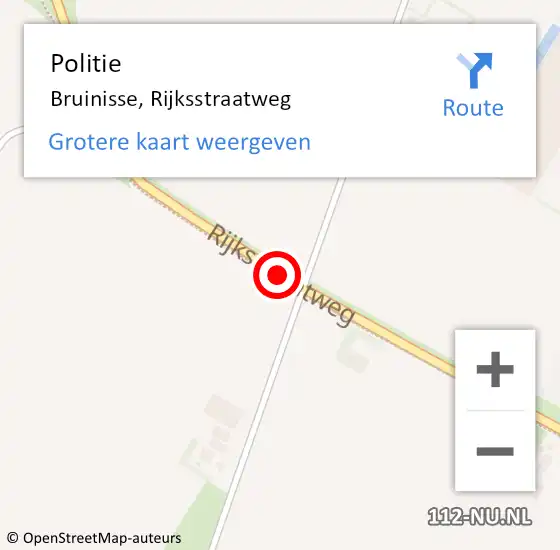 Locatie op kaart van de 112 melding: Politie Bruinisse, Rijksstraatweg op 21 juni 2018 16:26