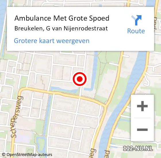 Locatie op kaart van de 112 melding: Ambulance Met Grote Spoed Naar Breukelen, G van Nijenrodestraat op 21 juni 2018 17:39