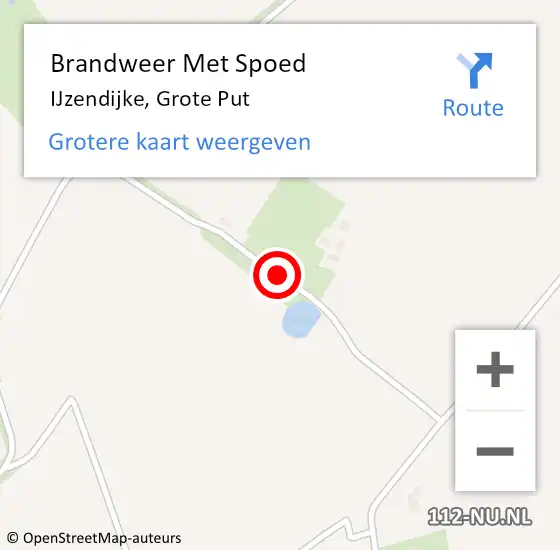 Locatie op kaart van de 112 melding: Brandweer Met Spoed Naar IJzendijke, Grote Put op 21 juni 2018 18:01