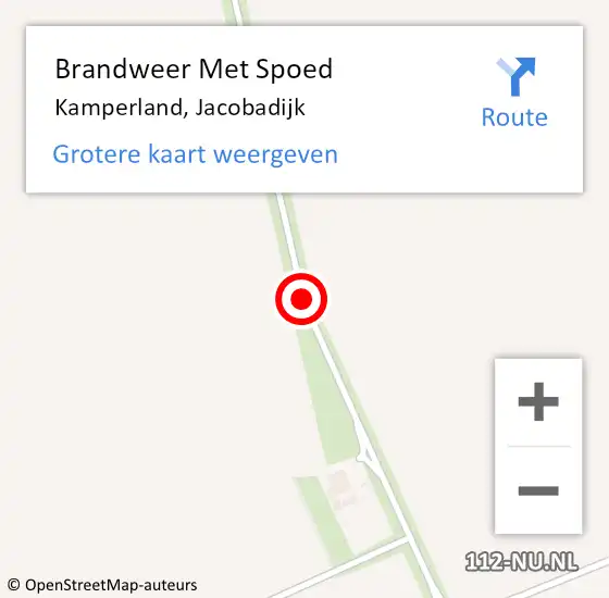 Locatie op kaart van de 112 melding: Brandweer Met Spoed Naar Kamperland, Jacobadijk op 21 juni 2018 18:57