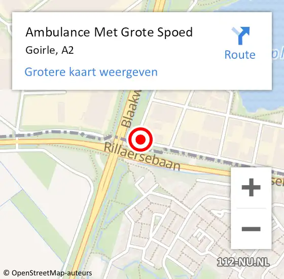 Locatie op kaart van de 112 melding: Ambulance Met Grote Spoed Naar Goirle, A2 op 21 juni 2018 19:16