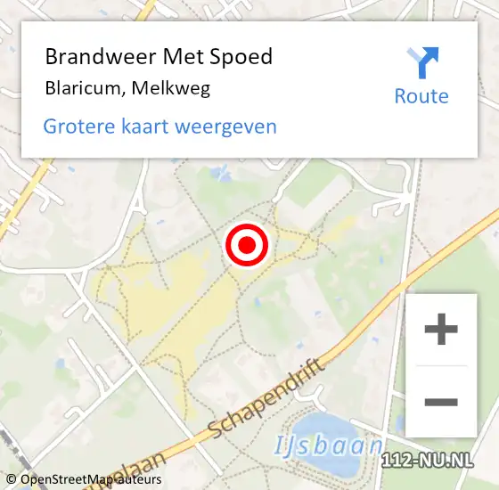 Locatie op kaart van de 112 melding: Brandweer Met Spoed Naar Blaricum, Melkweg op 21 juni 2018 19:34