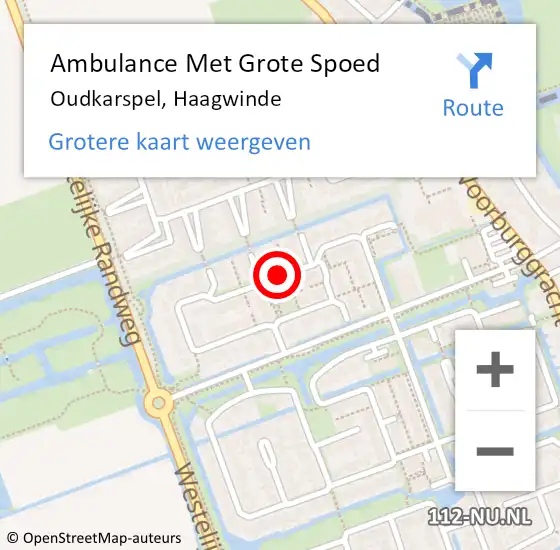 Locatie op kaart van de 112 melding: Ambulance Met Grote Spoed Naar Oudkarspel, Haagwinde op 21 juni 2018 20:07