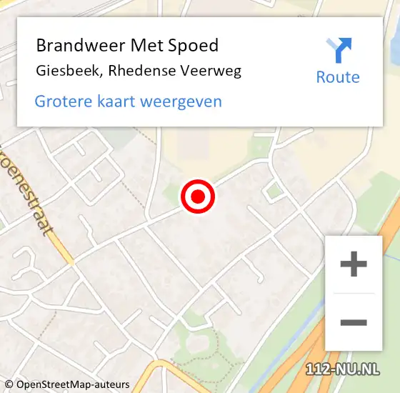 Locatie op kaart van de 112 melding: Brandweer Met Spoed Naar Giesbeek, Rhedense Veerweg op 21 juni 2018 20:43