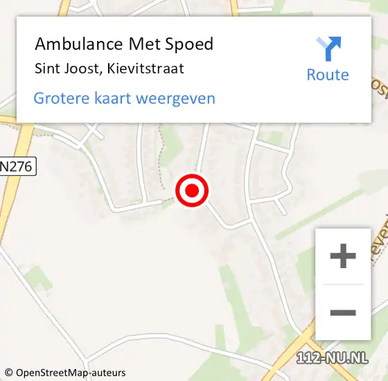 Locatie op kaart van de 112 melding: Ambulance Met Spoed Naar Sint Joost, Kievitstraat op 21 juni 2018 20:52