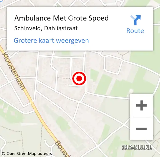 Locatie op kaart van de 112 melding: Ambulance Met Grote Spoed Naar Schinveld, Dahliastraat op 28 februari 2014 12:25