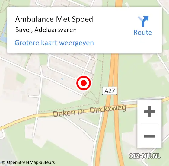 Locatie op kaart van de 112 melding: Ambulance Met Spoed Naar Bavel, Adelaarsvaren op 22 juni 2018 05:34