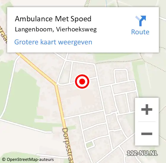 Locatie op kaart van de 112 melding: Ambulance Met Spoed Naar Langenboom, Vierhoeksweg op 22 juni 2018 06:21