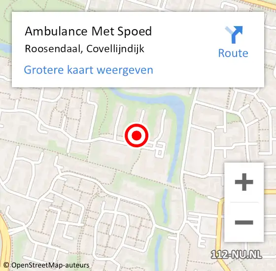 Locatie op kaart van de 112 melding: Ambulance Met Spoed Naar Roosendaal, Covellijndijk op 22 juni 2018 06:44