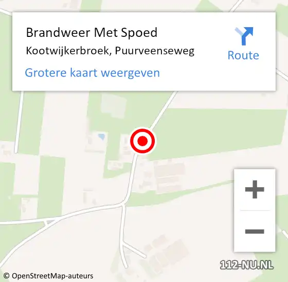 Locatie op kaart van de 112 melding: Brandweer Met Spoed Naar Kootwijkerbroek, Puurveenseweg op 22 juni 2018 06:53