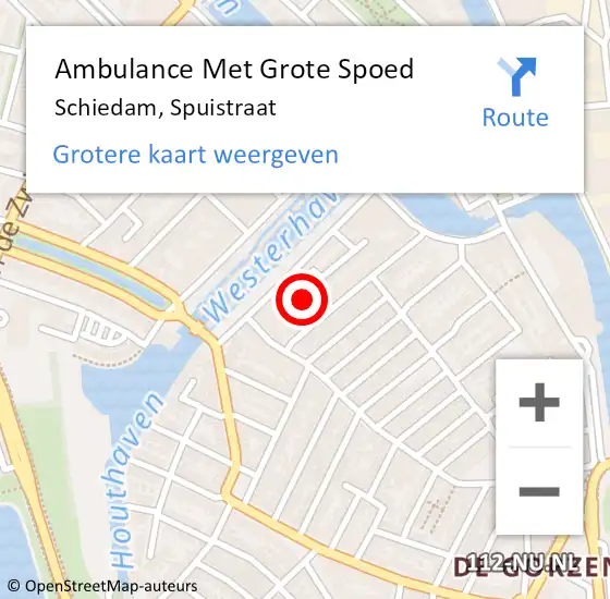 Locatie op kaart van de 112 melding: Ambulance Met Grote Spoed Naar Schiedam, Spuistraat op 22 juni 2018 07:02