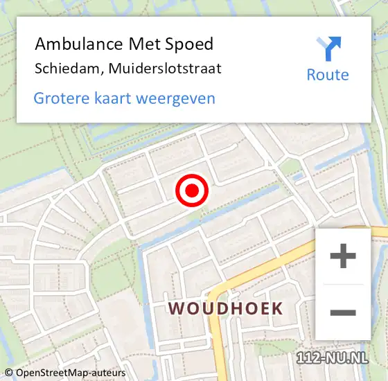 Locatie op kaart van de 112 melding: Ambulance Met Spoed Naar Schiedam, Muiderslotstraat op 22 juni 2018 07:03