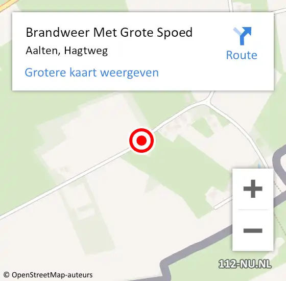 Locatie op kaart van de 112 melding: Brandweer Met Grote Spoed Naar Aalten, Hagtweg op 22 juni 2018 09:19