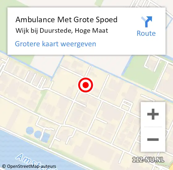 Locatie op kaart van de 112 melding: Ambulance Met Grote Spoed Naar Wijk bij Duurstede, Hoge Maat op 22 juni 2018 09:52