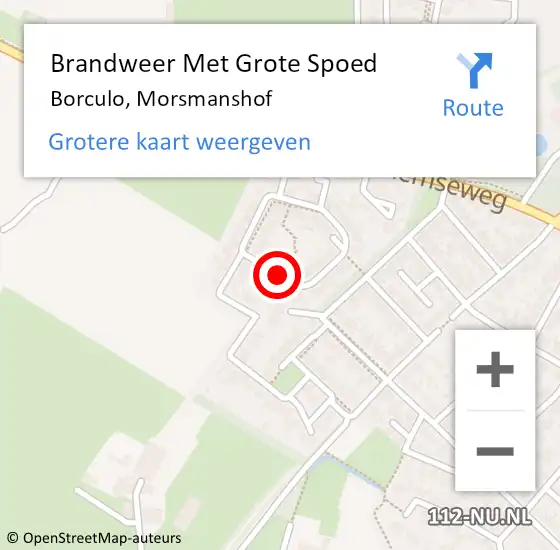 Locatie op kaart van de 112 melding: Brandweer Met Grote Spoed Naar Borculo, Morsmanshof op 22 juni 2018 09:57