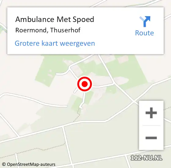 Locatie op kaart van de 112 melding: Ambulance Met Spoed Naar Roermond, Thuserhof op 22 juni 2018 10:30