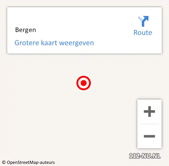 Locatie op kaart van de 112 melding:  Bergen op 22 juni 2018 10:40
