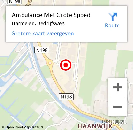 Locatie op kaart van de 112 melding: Ambulance Met Grote Spoed Naar Harmelen, Bedrijfsweg op 22 juni 2018 10:52